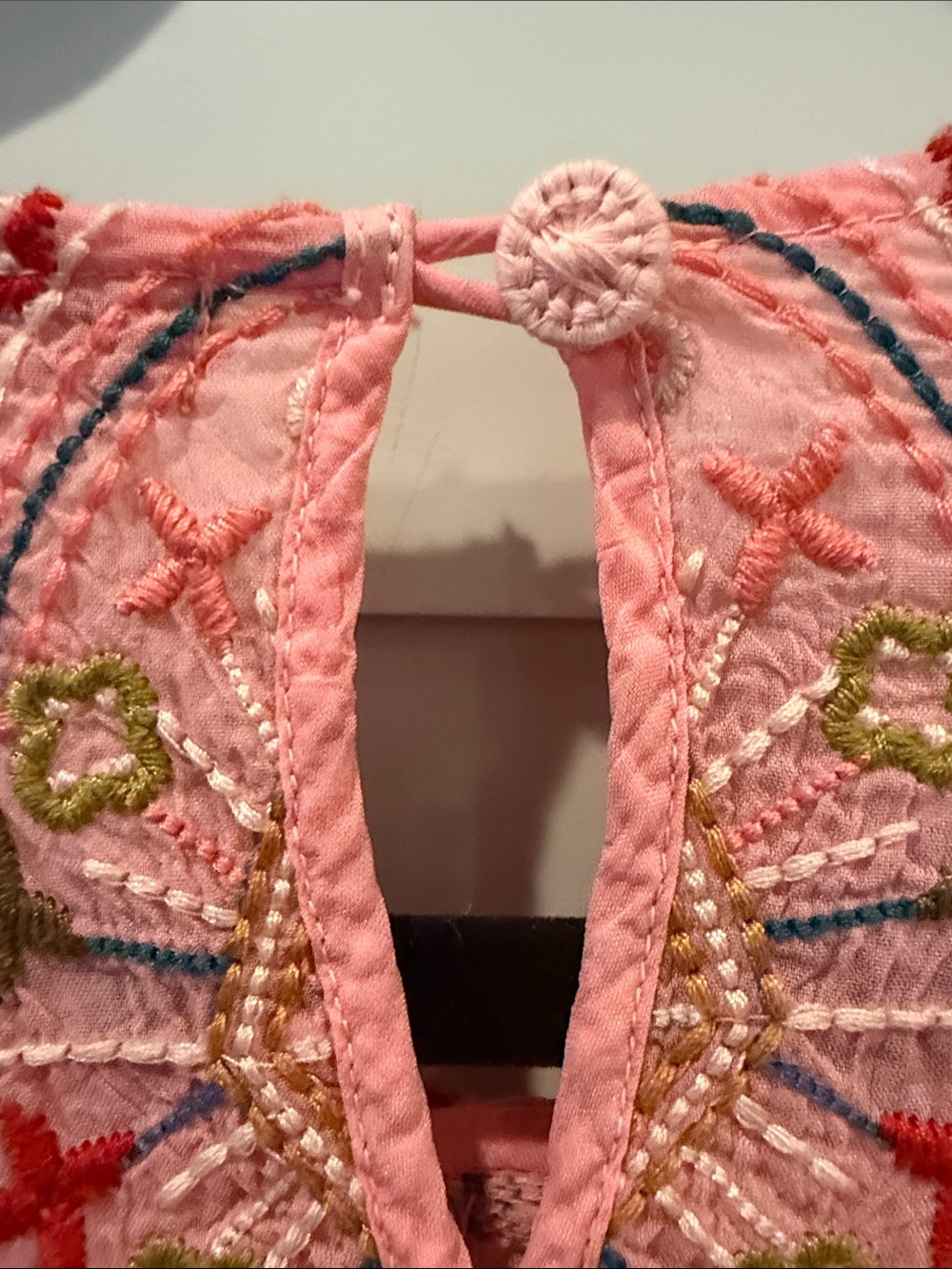 Johnny Was Pink Embroidered Floral Tunic - Picture 9 of 9